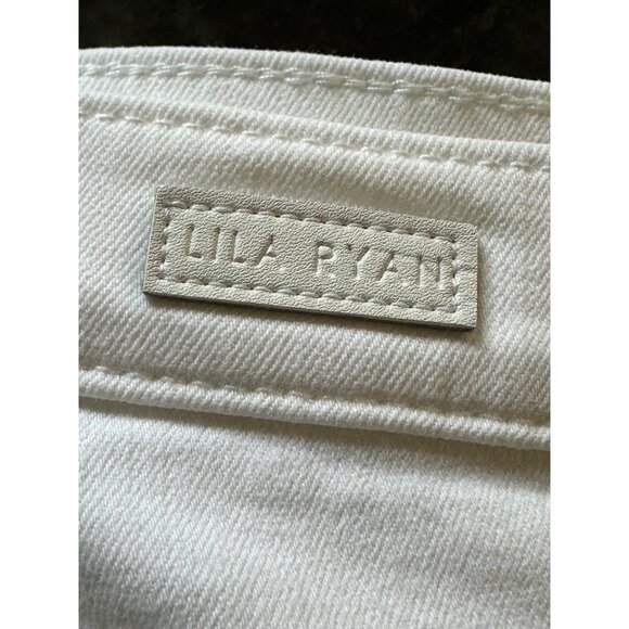 Lila Ryan Womens White Slim Fit Stretch Denim Jeans Preppy Coastal Work Office - Picture 3 of 7